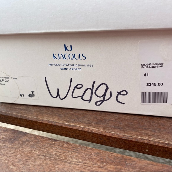 K.Jaques platform leather cork wedge sandals size 41 (10.5-11) - Picture 9 of 11